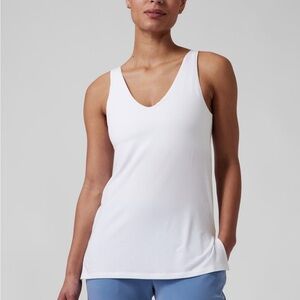 Athleta Essence Support Tank Top Women's White Sleeveless Workout Active Size XL